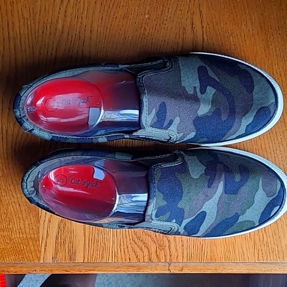 Cat and Jack Camo Slip Ons.